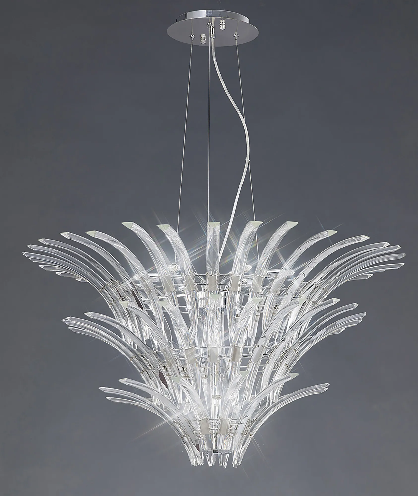 Sinclair Crystal Ceiling Lights Diyas Tiered Crystal Fittings